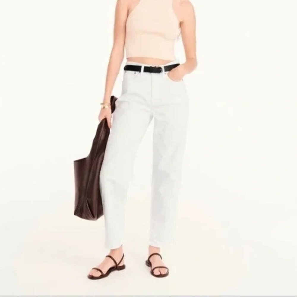 J. Crew High-rise Peggy Tapered Leg Fit 80s Mom Light Wash Colored Jean Pants 8
